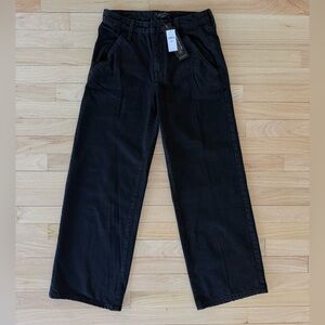 Banana Republic Luxe High-Rise Black Trouser Jean Wide Leg Petite 4 (27) NWT